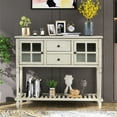 thumbnail image 2 of Sideboard Console Table with Two Storage Drawers, Two Cabinets and Bottom Shelf, Rustic Wood Buffet Storage Cabinet for Living Room Kitchen Entryway, 42"Lx14"Wx34.2"H, Antique Gray, 2 of 7