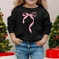 thumbnail image 2 of PMVFHDE Sweat à Capuche pour Fille, Manches Longues, Col Rond avec Nœud, Noir, 9-10 Ans, 2 of 4