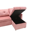 thumbnail image 7 of Modular Sectional Sofa Set, L-Shaped Sectional Sofa Couch with Reversible Chaise, 4 Seater Sofa with Pull Out Bed and Storage Seat for Living Room Small Space, Pink, 7 of 7