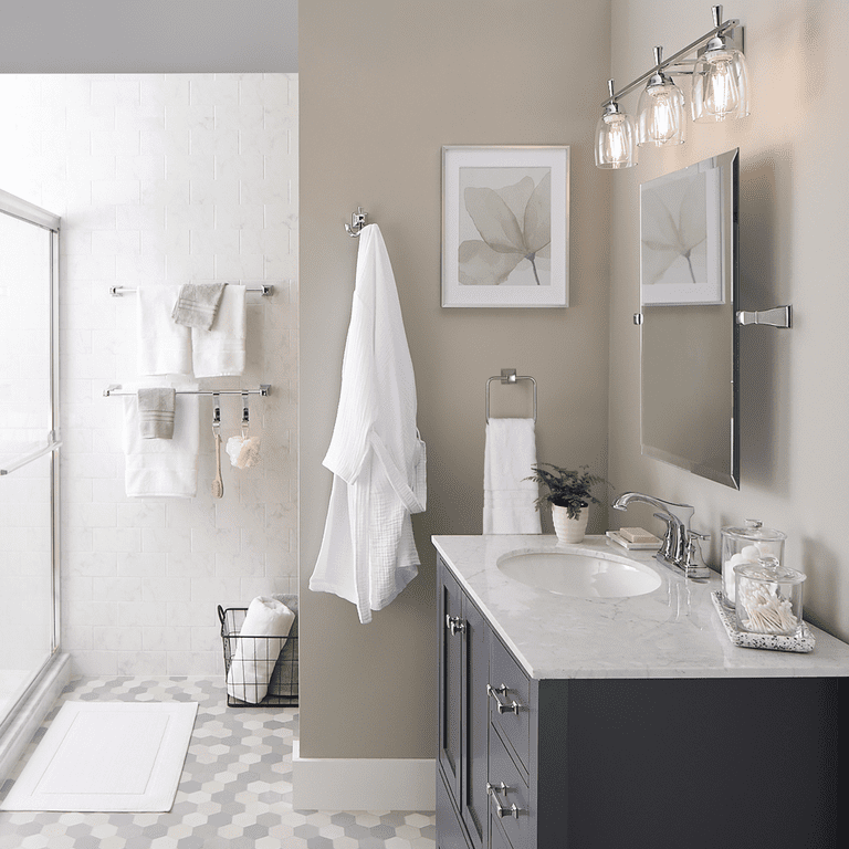 Chrome & Ceramic Bathroom Towel Ring - The Ceramic Store