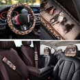 thumbnail image 4 of Binienty Navajo Aztec Horse Automotive Seat Covers Full Set with Steering Wheel Cover Non-Slip Armrest Cushion Pad Vehicle Seat Belt Cushion Pad Keychain Auto Interior Accessories Set 14 Pack, 4 of 7