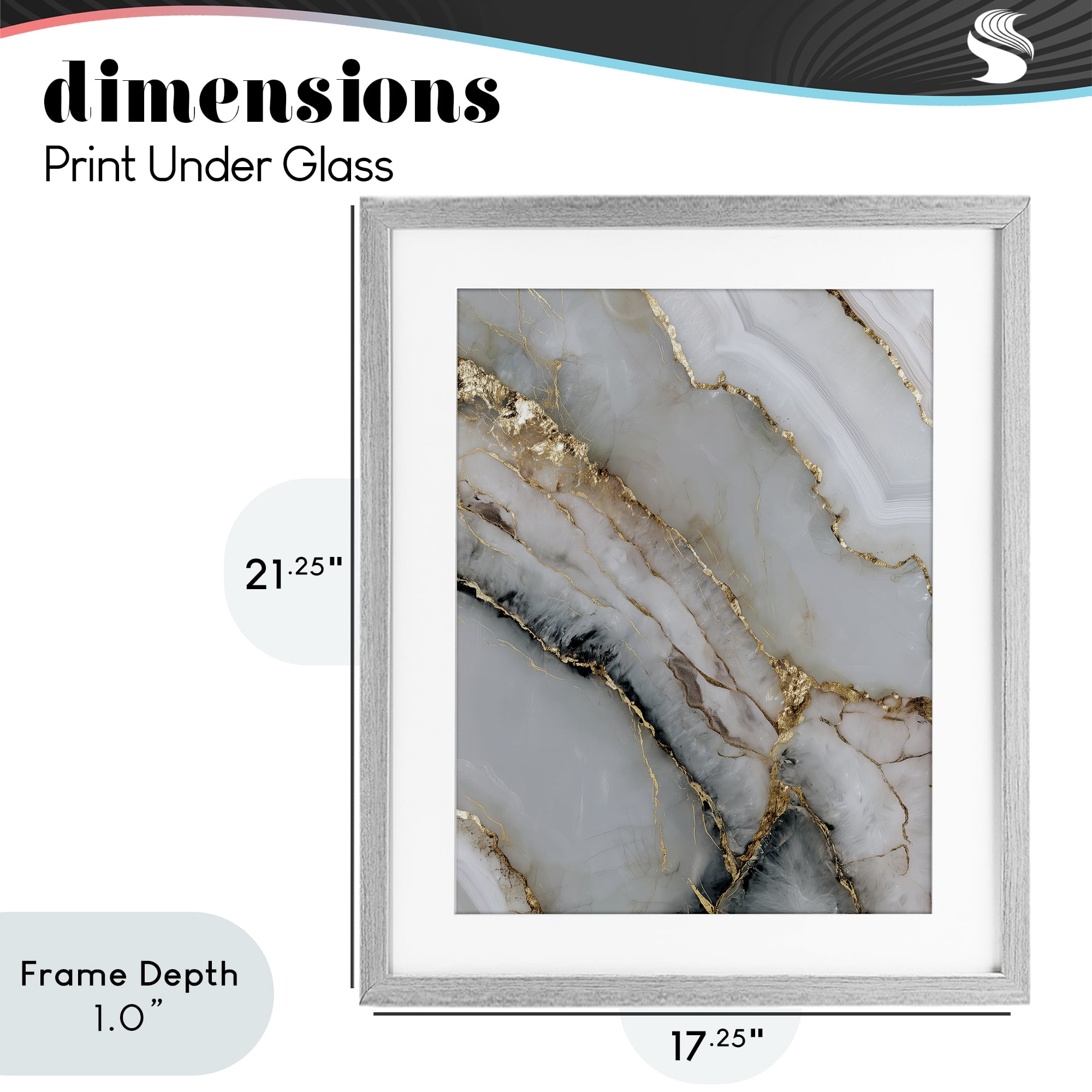Stupell Industries Glinting Abyss Geode Gray Framed Print Under Glass, design by Svetlana Aleynikova