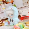 thumbnail image 5 of vnanda Cute Clothes 10cm Jumpsuit Hooded Hat Cute Cartoon Mini Bodysuit One-piece Set Soft Cloth Cotton Stuffed Idol Clothes Pretend Toy for Girls Gift, 5 of 8