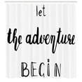 thumbnail image 3 of Ambesonne Adventure Shower Curtain, Wise Words Doodle, 69"Wx84"L, Black White, 3 of 3