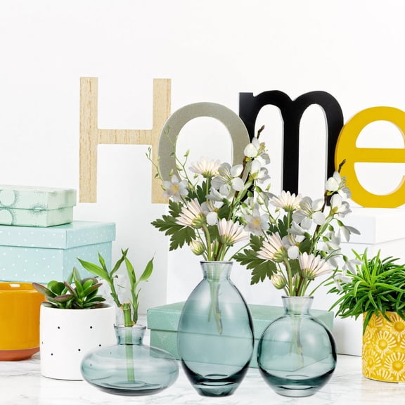 HOMEMAXS  3 Pcs Wedding Centerpieces for Tables Round Vase Vases Small Floral Containers Green