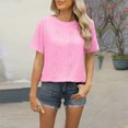thumbnail image 2 of WREESH 2025 Fashion Tops Women's New Solid Color Back Button Short Sleeved T-Shirt, 2 of 5