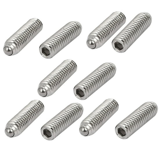 Unique BargainsM6x20mm 304 Stainless Steel Spring Hex Socket Ball Point Grub Set Screws 10pcs