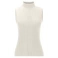 thumbnail image 4 of Turtleneck Sweaters for Women Sleeveless Summer Tops 2026 Knitting Cotton Pullover Blouse, 4 of 9