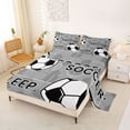 thumbnail image 2 of Erosebridal Football Sport Court Full Size Sheets,Gray Black Bed Sheets For Kids Boys 4-Piece, 2 of 6