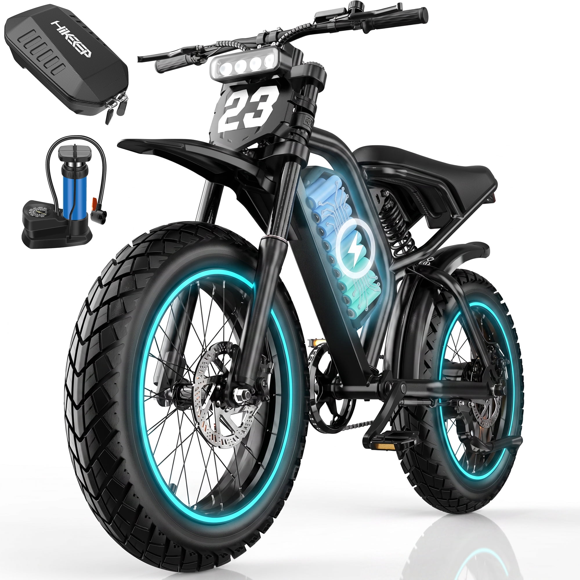 HiKeep 1500W/3000W Peak Off-Road Electric Bike for Adults, 52V