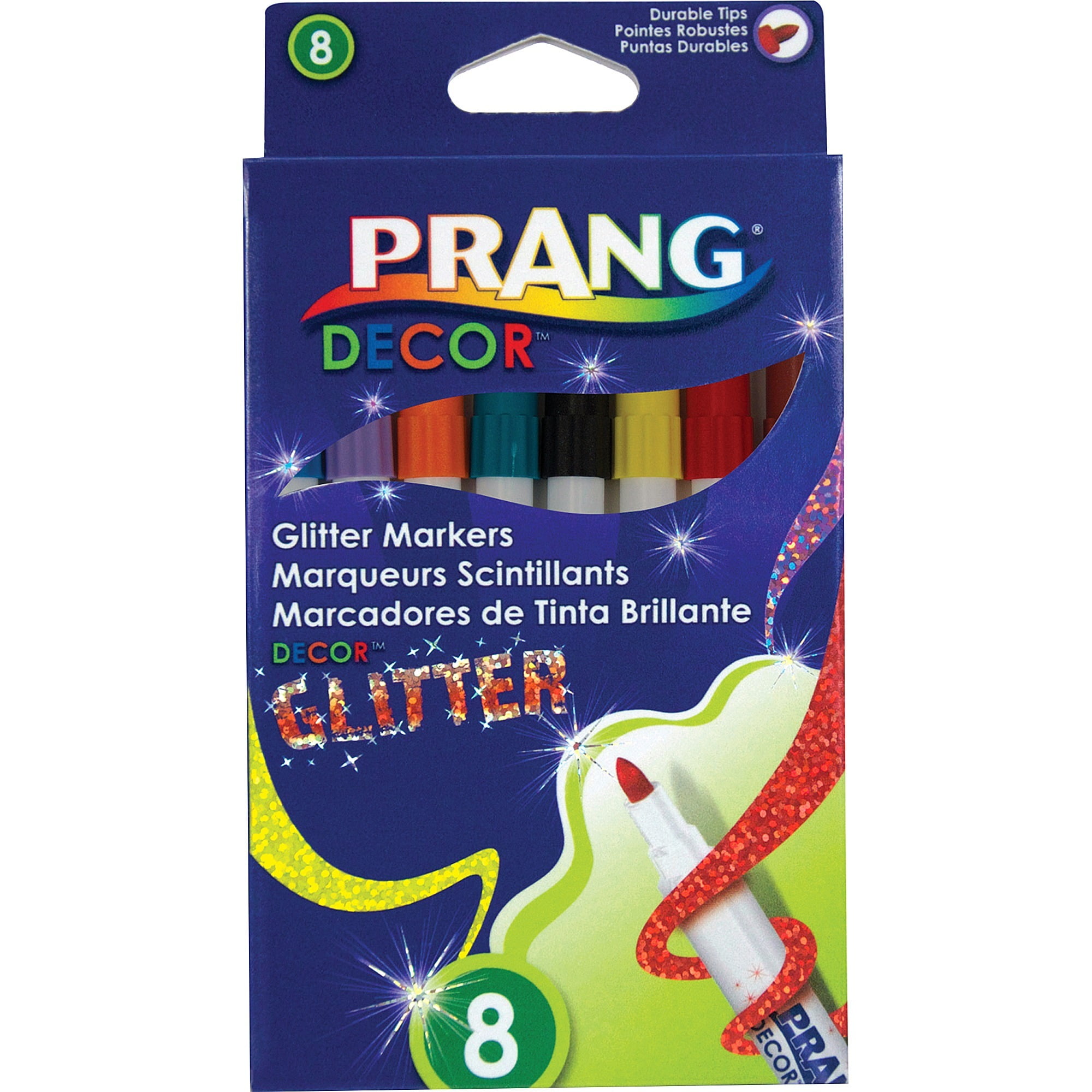 Prang Decor Glitter Markers - Assorted Water Based Ink - Felt Tip - 8 / Set Prang Decor Glitter Markers - Assorted Water Based Ink - Felt Tip - 8 / Set