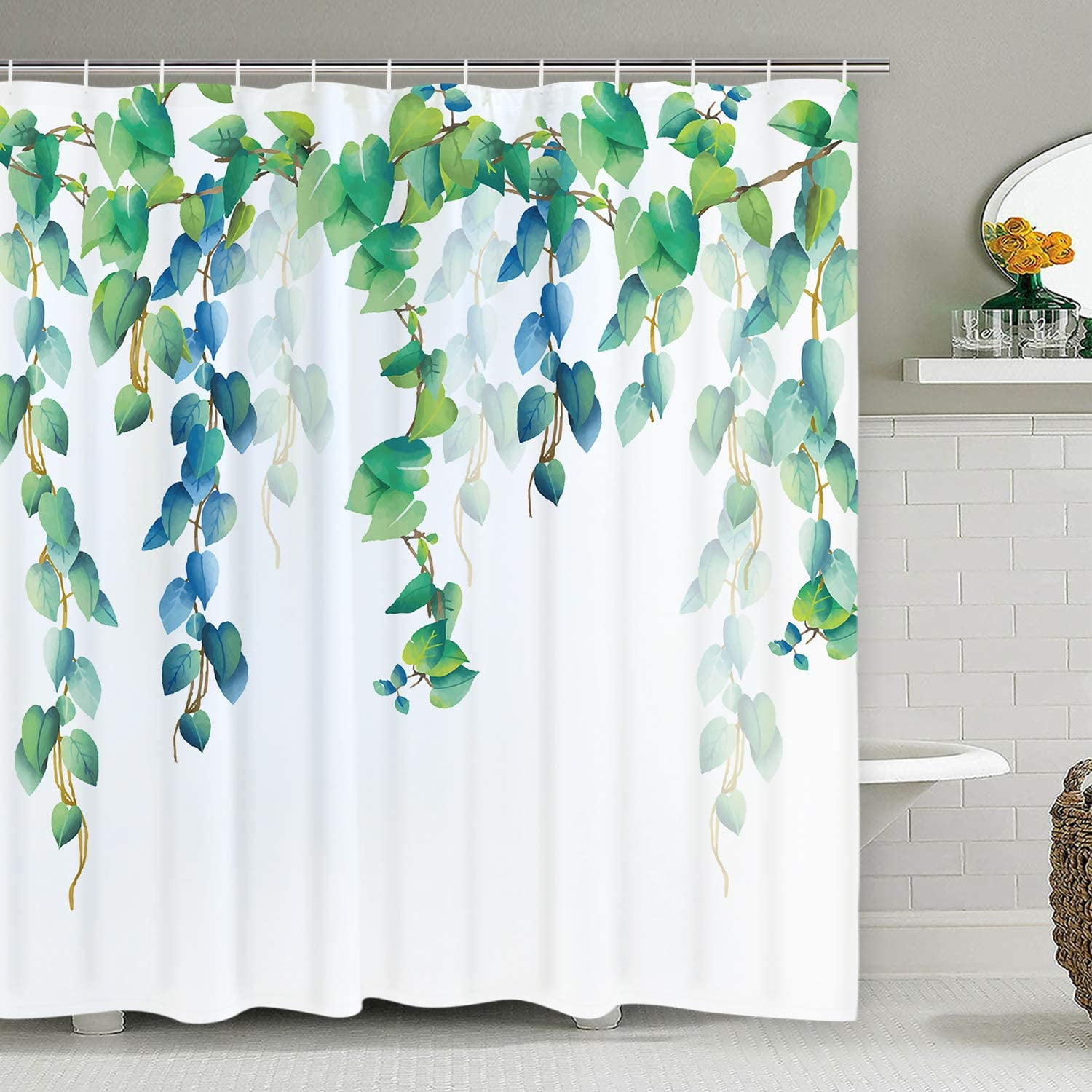 Details about   Leaf Shower Curtain Fabric Bathroom Decor Set with Hooks 4 Sizes 
