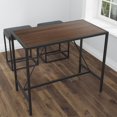 thumbnail image 2 of Vifah V817 Riley Indoor Metal Pub Dining Table with Metal Frame, Walnut, 2 of 4