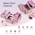 thumbnail image 3 of Makeup Case Makeup Box Cosmetic Organizer Case Portable Make Up Artist Travel Case Storage Box 4 Trays with Dividers Lockable Hard Train Case Nail Tech Supply Storage Mermaid Pink, 3 of 8