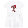 thumbnail image 3 of Inktastic Red and White Candy Cane Santa Christmas Funny Xmas Lights Girls Toddler Dress, 3 of 5