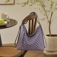 thumbnail image 3 of JGTDBPO Tote Bag Detachable Polka Dot Pattern Fabric Shoulder Bag with Strap Zipper Pocket Casual Daily Handbag 10x10 in, 3 of 6
