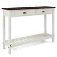 thumbnail image 4 of Wood Hall Table Console 2 Drawers Harvest White Distressed | Furniture Dash, 4 of 6