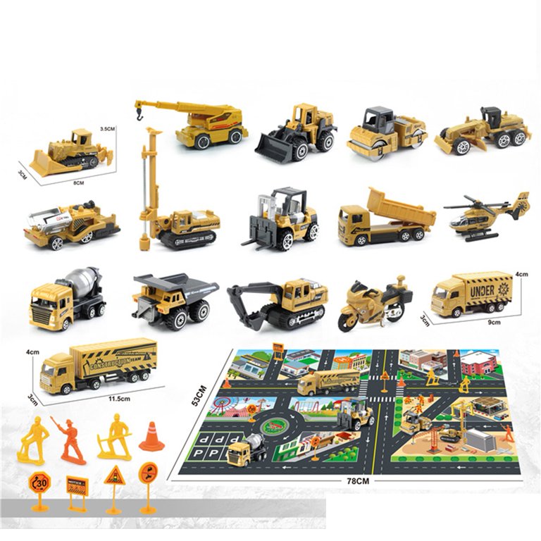 Waroomhouse Toddlers Car Model Construction Truck Toy 16pcs/set 1