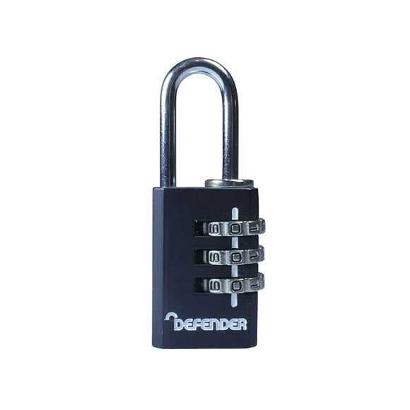 DEFENDER - Cadenas Noir à Combinaison Moulée sous Pression 20mm