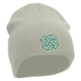 thumbnail image 4 of Square Illusion Embroidered 8 inch Acrylic Short Blank Beanie - White OSFM, 4 of 5