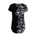 thumbnail image 3 of Gibobby Playera de Verano para Mujer Mujer Casual manga corta botón cuello en V suelta camiseta Top(Negro,M), 3 of 5