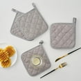 thumbnail image 4 of 6Pcs Kitchen Pot Holders Set Heat Resistant Pure Cotton Potholders Kit Large Coasters Hot Pads Terry Pot Holders for Everyday Cooking and Baking by 7 x 7 Inch, 4 of 6