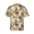 thumbnail image 3 of Uemuo Tropical Leaves Flower Printed Regular Fit Short Sleeve Casual Hawaiian Shirt for Men,Aloha shirt,Tropical shirt,Floral print shirt,Vacation Beach shirt-Small, 3 of 9