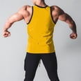 thumbnail image 6 of Awwp Mens Tops Men’S Muscle Tank Top Athletic Sleeveless Shirt Breathable Cotton/Polyester Blend for Gym And Casual Wear Yellow XXXL, 6 of 6