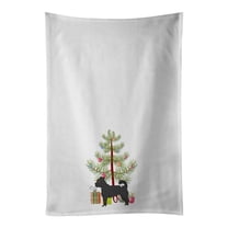 Carolines Treasures CK3820WTKT 28 x 19 in. Unisex Black Chug Christmas Tree White Dish Towels Kitchen Towel - Set of 2