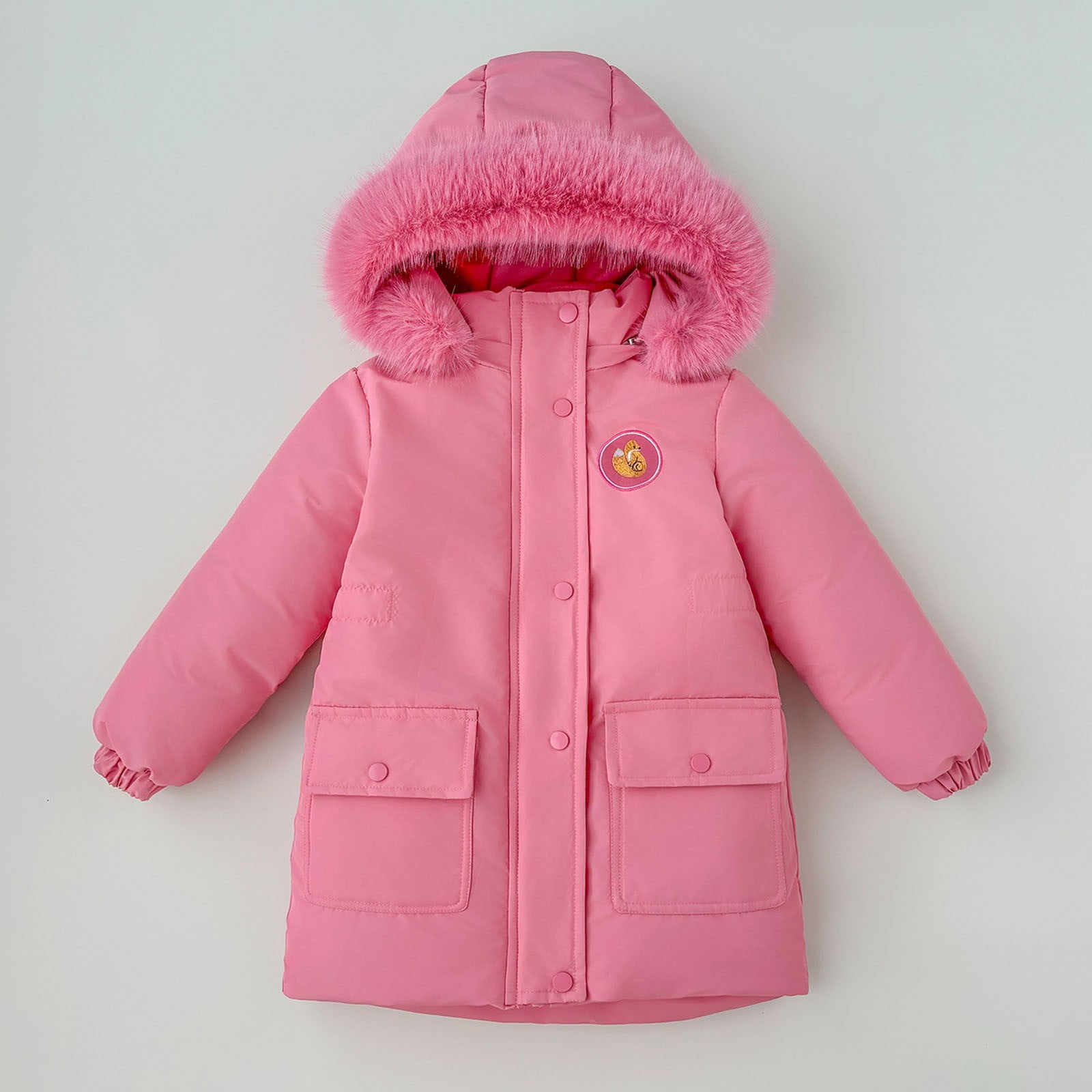 Girls Winter Coat Long Puffer Down Jacket Windproof Hooded Outwear Thick Padded Coat