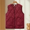 thumbnail image 3 of Htigea Women's Quilted Vest Lightweight Zip Up Padded Gilet Fall Solid Sleeveless Jackets with Pockets Red XXXL, 3 of 3