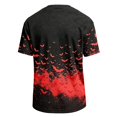 thumbnail image 5 of Halloween Corduroy Shirt for Men Spooky Bat Print Short Sleeve Graphic Tees Halloween Costumes Red 4XL, 5 of 7