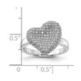 thumbnail image 2 of 925 Sterling Silver and Cubic Zirconia Fancy Polished Love Heart Ring Size 6 Statement Ring for Women, 2 of 2