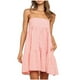 thumbnail image 1 of Vestido de Camisa Cuadrada para las Mujeres A-Línea Correas de Hombro Mini con Borde de Volantes, Vestido de Bolsillo Lateral Casual para Primavera Verano Otoño Diario Y Fiesta, 1 of 6