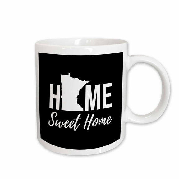 3drose, Home Sweet Home. Minnesota State. Black Background., 15oz Mug