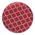 thumbnail image 3 of Baxton Studio Serra Red Quatrefoil Velvet Metal Storage Ottoman, 3 of 8
