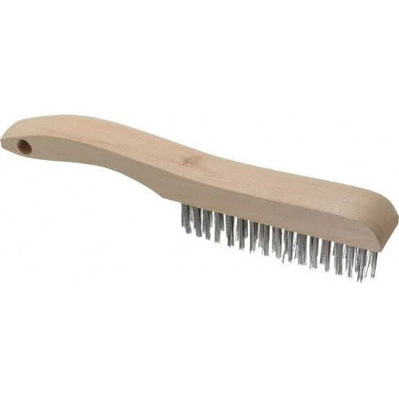 Osborn - 4 Rows x 16 Columns Stainless Steel Scratch Brush - 5-1/2" Brush Length x 1-1/16" Brush Width, 10" OAL, 1-1/8" Trim Length (30 Pack)