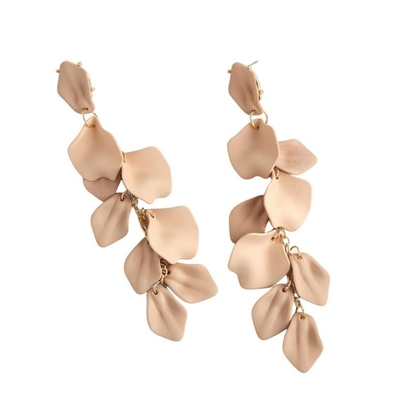 HUANLEDASH 1 Pair Women Petal Earrings Retro Anti-allergy Lightweight Ear Decoration Jewelry Prom Cocktail Party Hanging Earrings Long Dangle Earrings