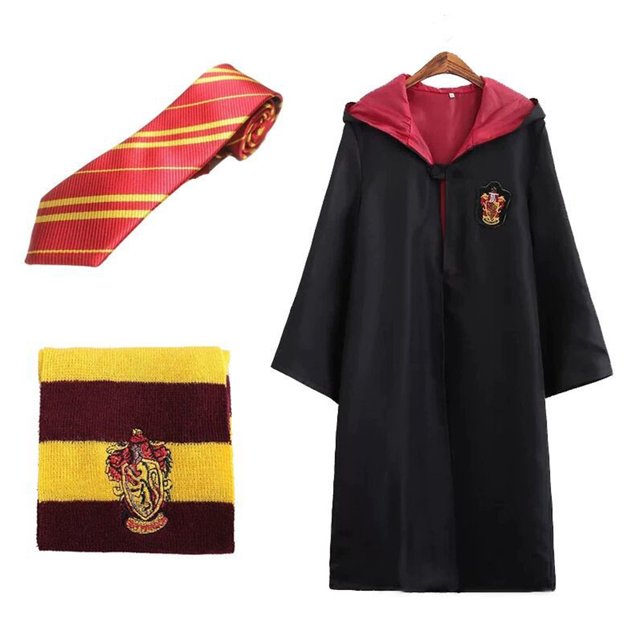 Toga Mágica De La Academia Juego de 6 piezas Potter Cosplay Durable Harry Outfits Negro para adulto (145) Likrtyny libre de BPA