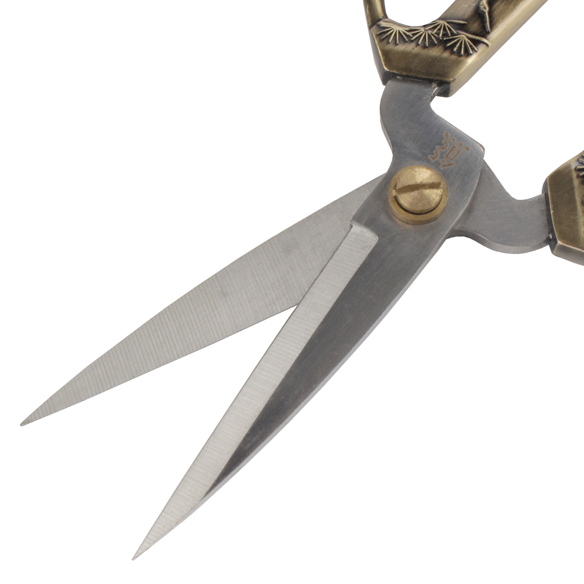 JubileeYarn 6.75" Heirloom Craft Embroidery Scissors w/Decorative Crane Motif Cast Handles - Bronze