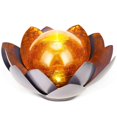 thumbnail image 1 of Luces solares Lotus al aire libre decoración de jardín ámbar crackle globo cristal decoración impermeable gris metal flor luz Afortunado Sencillez, 1 of 5