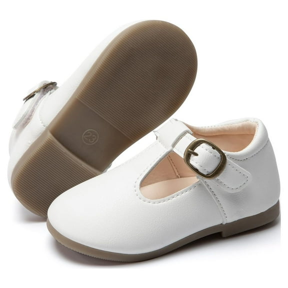 Meckior Toddler Girls Dress Shoes Little Girls Mary Jane Soft Sole Princess Shoes for Little Kids
