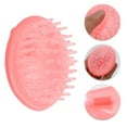 thumbnail image 3 of Unique Bargains 1 Pc Handle Round Hair Shampoo Brush for Head Massage 3.35"x2.76"x2.64" Pink, 3 of 6