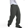thumbnail image 4 of Domuza Men's Baggy Sweatpants Wide Leg Open Bottom Lounge Sweat Pants Casual Stylish Elastic Waist Relaxed Fit Sport Pants with Pockets Dark Gray M, 4 of 6