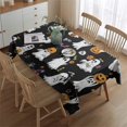 thumbnail image 2 of Black Halloween Ghosts and Pumpkins Rectangle Tablecloth 60"x84",Waterproof Polyester Rectangle Table Cloth, Wipeable Spillproof Polyester Tablecloth for Dining, Camping, Indoor and Outdoor, 2 of 5