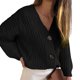 thumbnail image 2 of Suéter de mujer, suéter de mujer, ropa exterior, suéter de mujer con botones, suéter abierto en la parte delantera, suéter de mujer con botones, grado profesional, 2 of 4