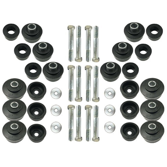 Auto Pro USA Body Mount OE Style Rubber Bushing and Hardware Kit Compatible with Impala Sedan / Hardtop 1965-1966 BM1003KIT