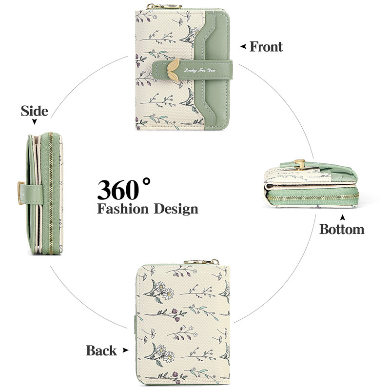 GAEKEAO Women's Leather Wallet with Floral Design photo 5