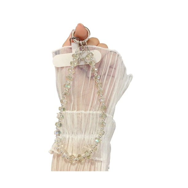 Correa para teléfono con cristales de imitación y cadena desmontable, glamurosa correa para teléfono y dije para bolso, cadena de muñeca ajustable, accesorio colgante de moda para bolso.