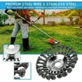 thumbnail image 2 of Steel Wire Wheel, Unbreakable Wired Blade Rotary Weed Brush 15.2 Diameter Disc Spring Steel Wire Twist Knot For Garden Moss Grass Cleanup, 2 of 5